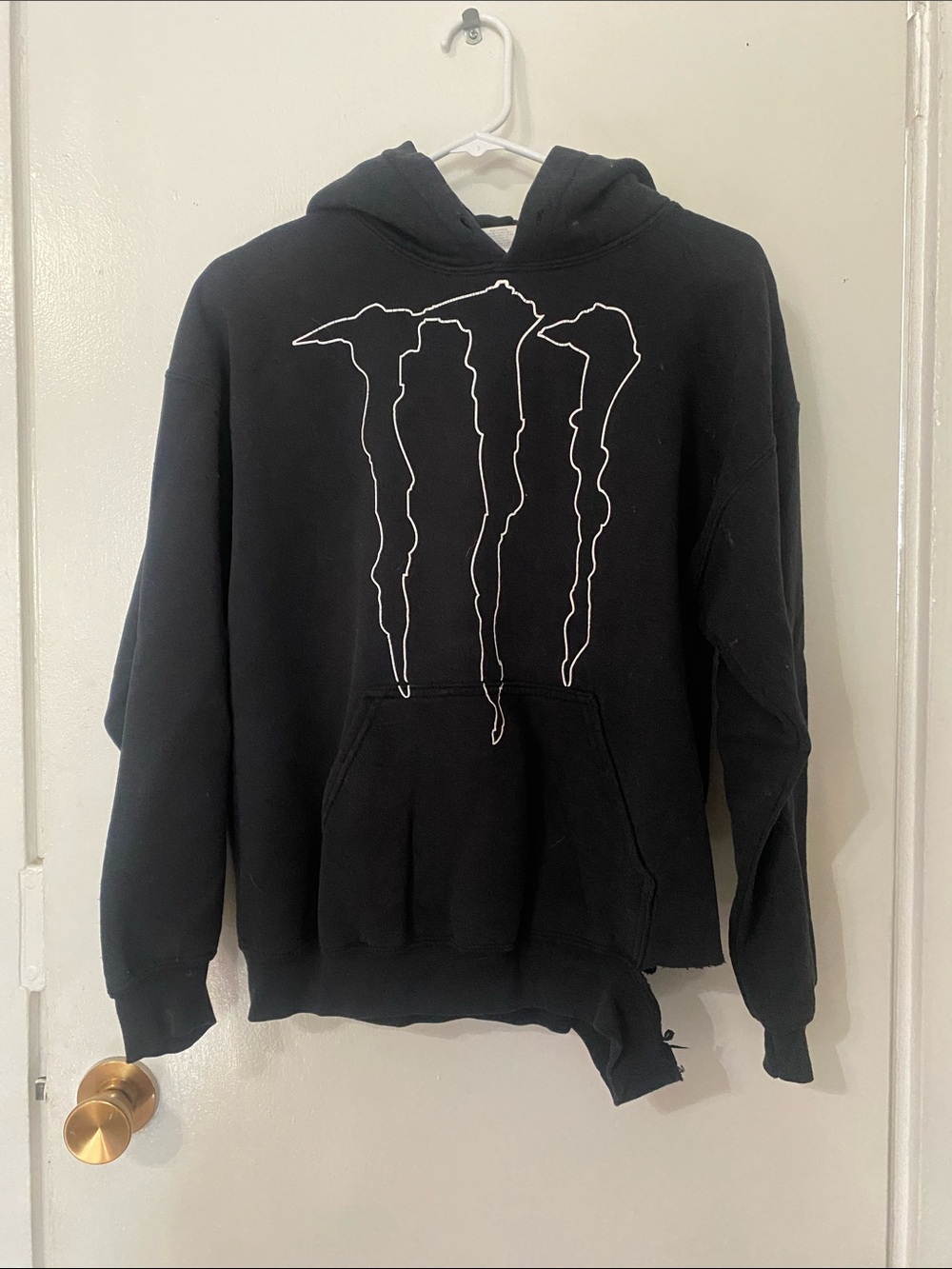Black Graphic Hoodie Sweatshirt - Monster Energy - Skate - Used - Y2K